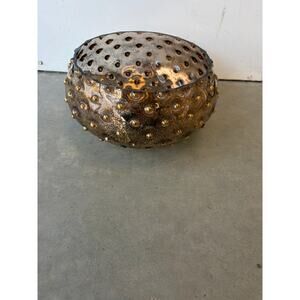 Vintage Underlay Gold Smoke Hobnail Bowl